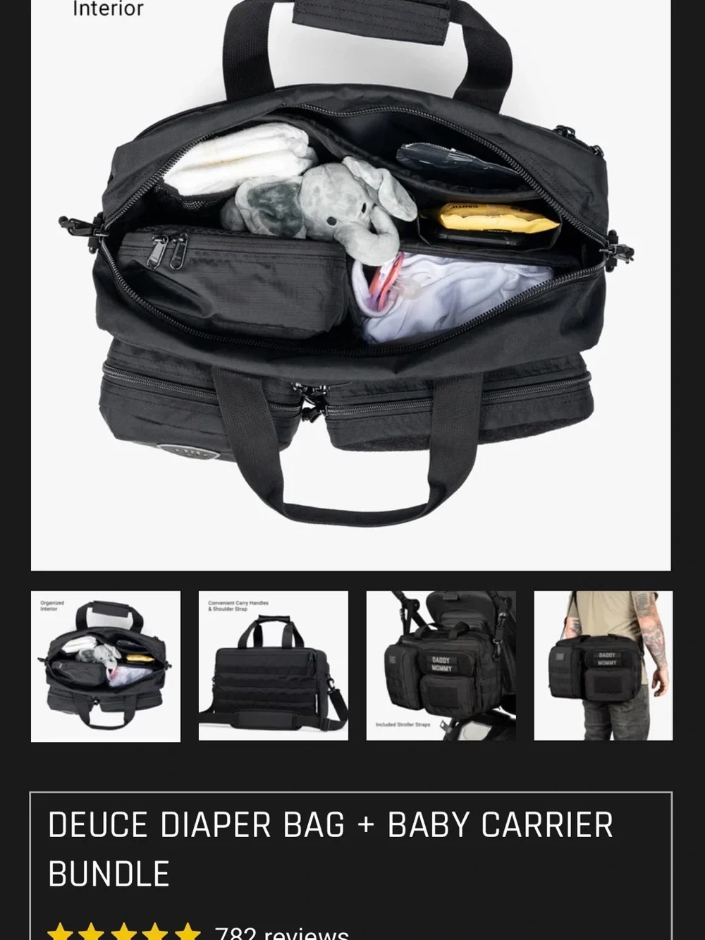 Black Tactical Duffel Bag with Multiple Pouches - Unbranded